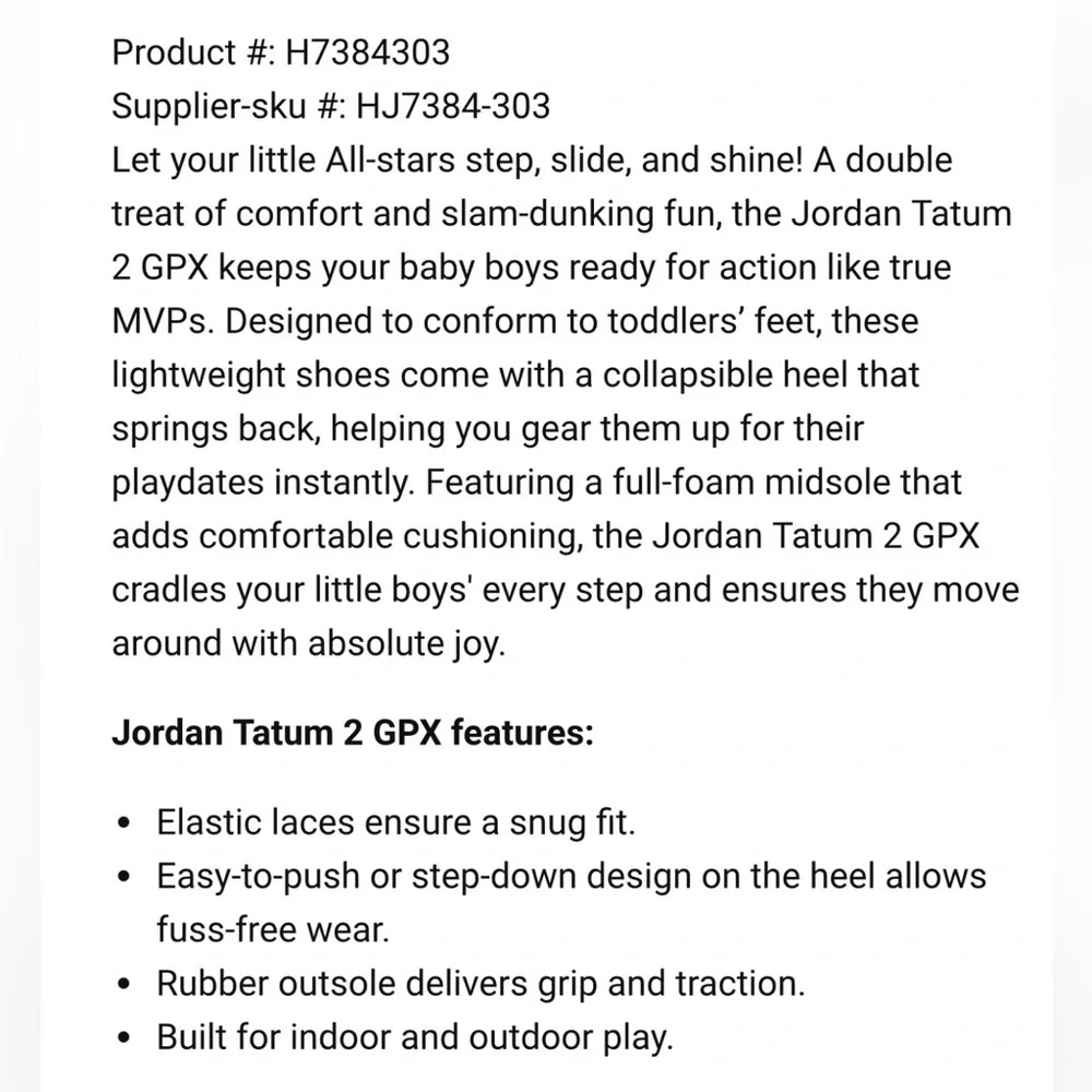 Jordan Tatum 2 GPX Sneakers Colorful Kicks-Size 8C-Like New